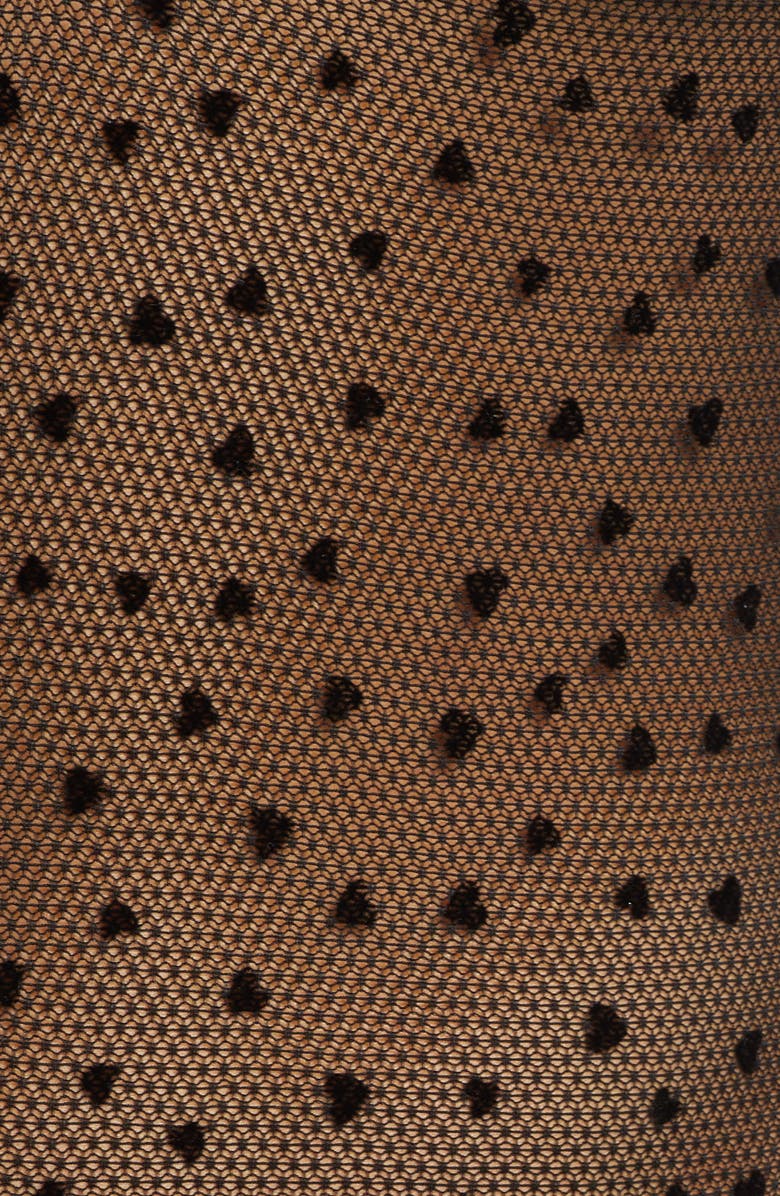 Calvin Klein Flocked Hearts Mesh Bodysuit, Alternate, color,