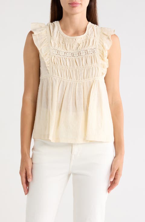 Ruffle Cap Sleeve Babydoll Top