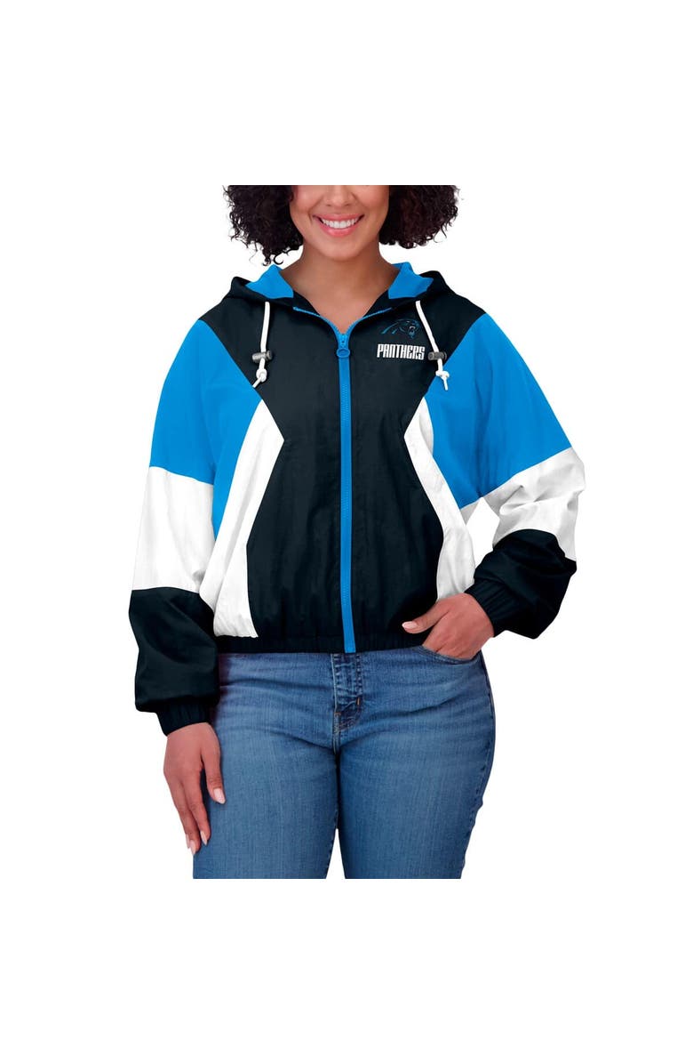 WEAR by Erin Andrews Women's WEAR by Erin Andrews Black Carolina Panthers Color Block Full-Zip Windbreaker Jacket, Alternate, color, Black