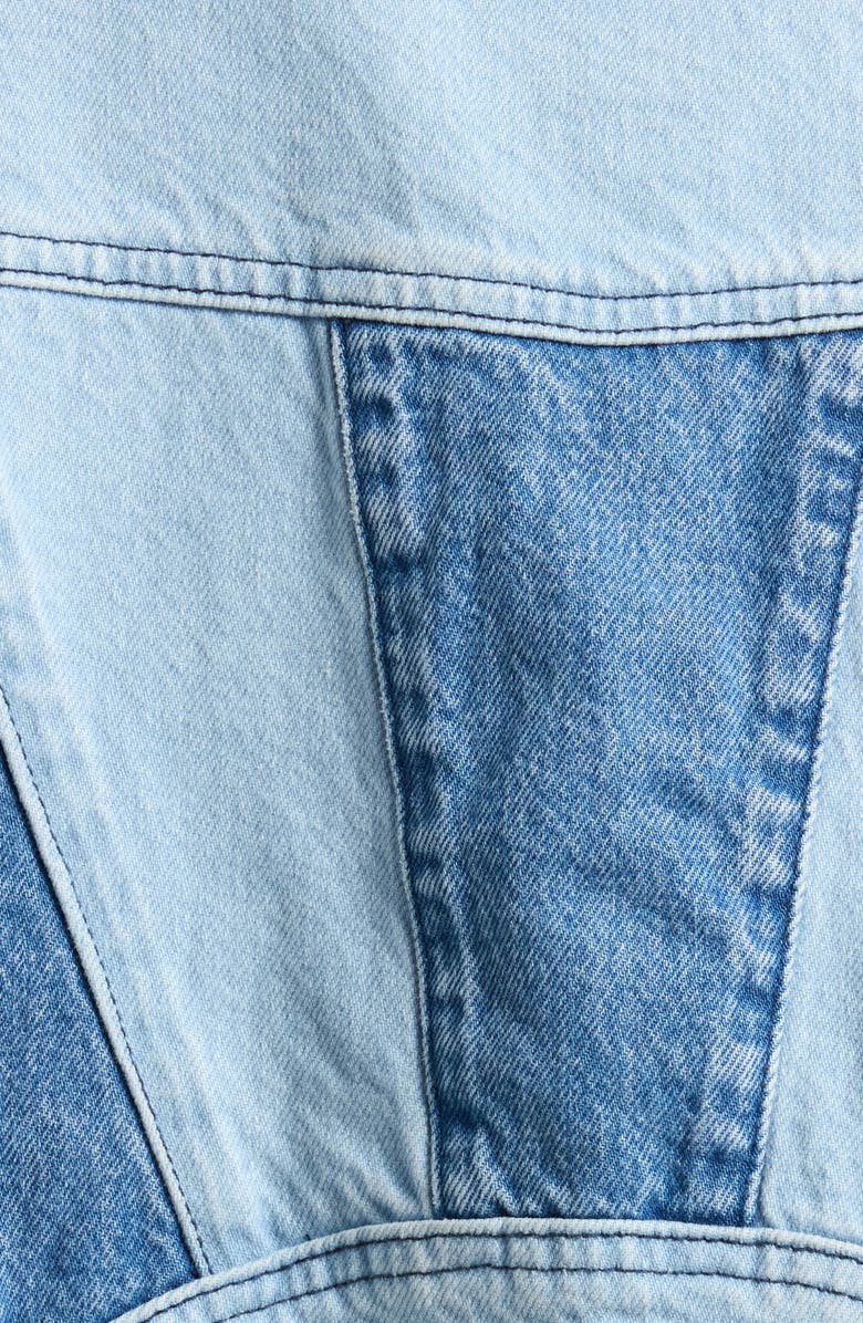 Marine Layer Ray Denim Crop Trucker Jacket, Alternate, color, Medium Wash