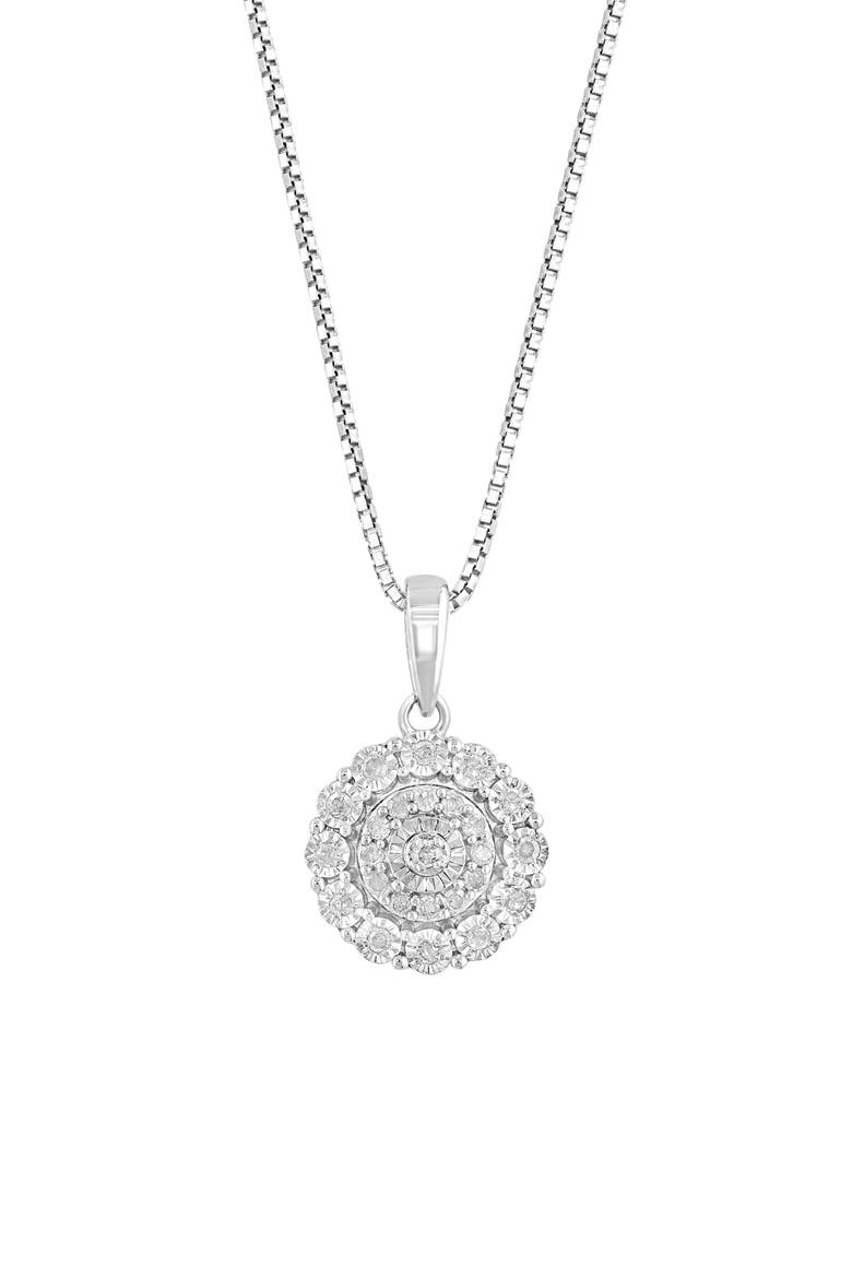 Diamond Pendant Necklace, Main, color, SILVER