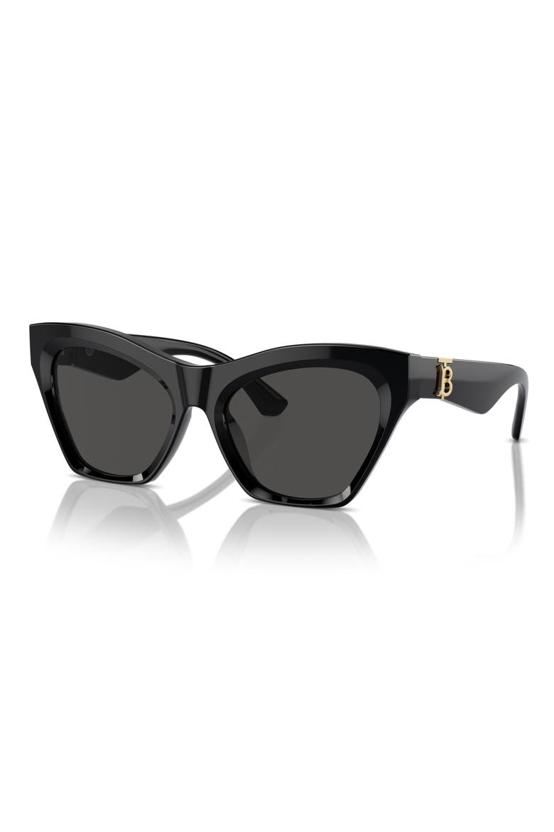 55mm Cat Eye Sunglasses, Alternate, color, BLACK