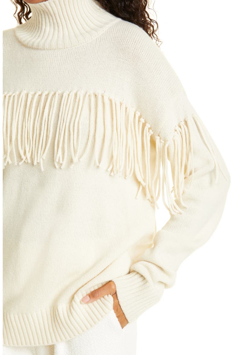 Fringe Merino Wool Sweater, Alternate, color, WHITE