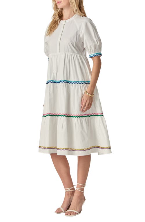 ENGLISH FACTORY ENGLISH FACTORY RIBBON TRIM MIDI DRESS 