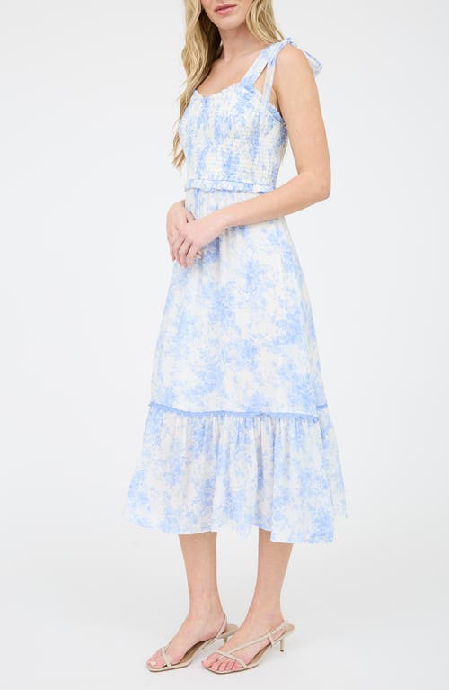 BLU PEPPER BLU PEPPER FLORAL RUFFLE MIDI DRESS
