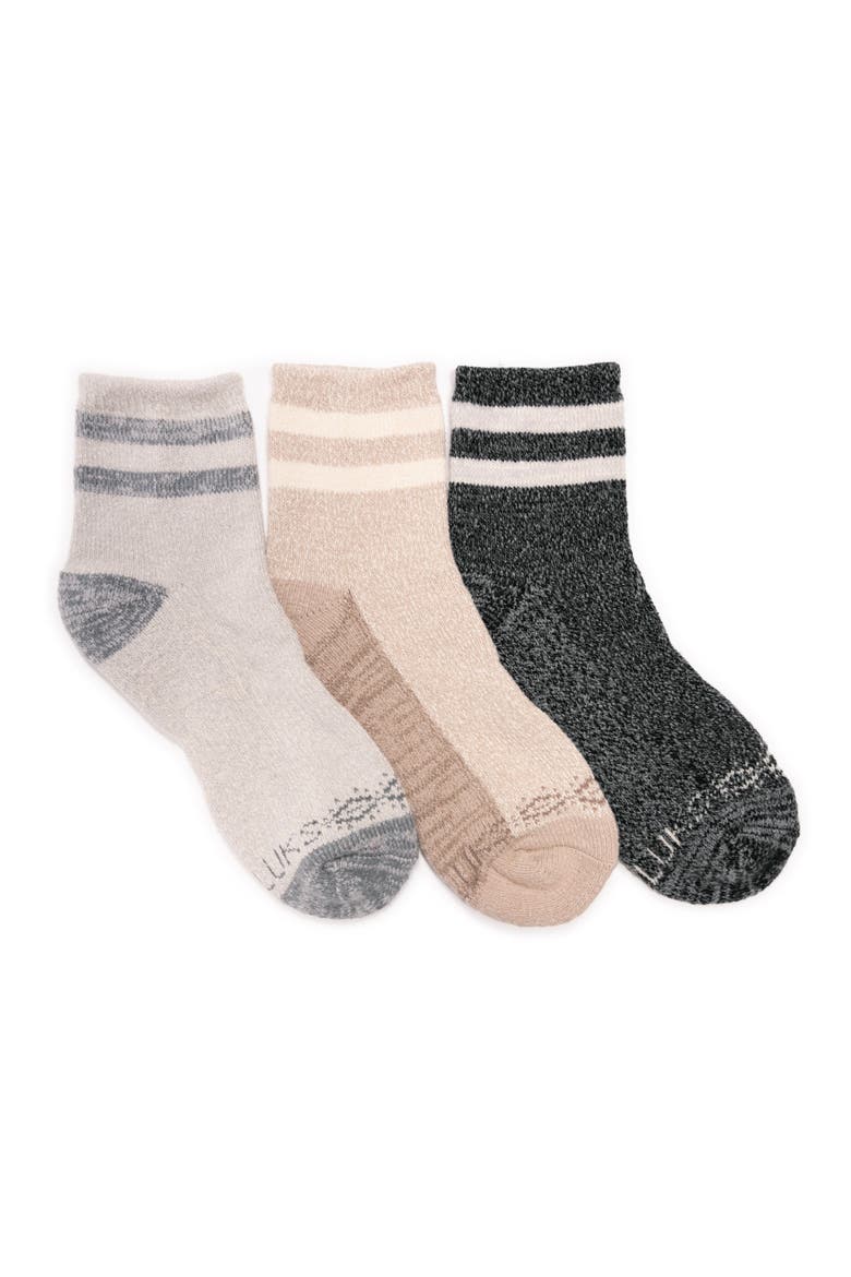 Dream Step Cozy Mini Crew Sock 3 Pair Pack, Main, color, Ebony/Neutral