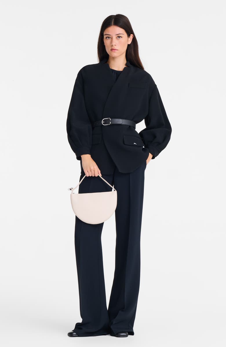 Longchamp Le Roseau Leather Wristlet Clutch, Alternate, color, Paper