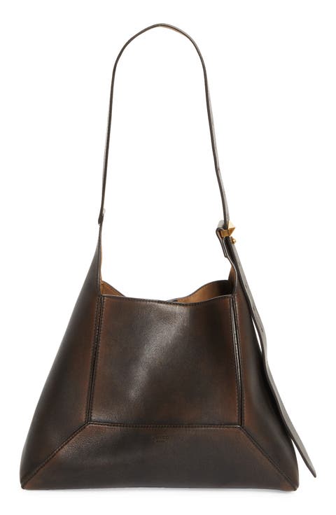 Medium Diamond Leather Hobo Bag