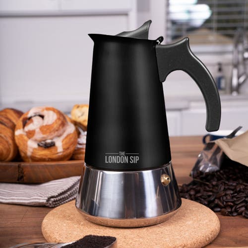 London Sip Stainless Steel Espresso Maker In Black