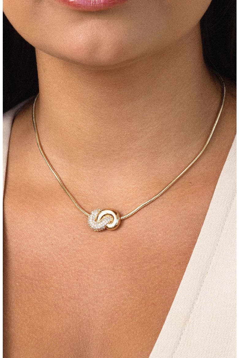 Love Me Knot Pendant Necklace, Alternate, color, GOLD