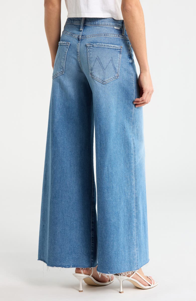 MOTHER The Swisher Sneak Raw Hem High Waist Super Wide Leg Jeans, Alternate, color, 