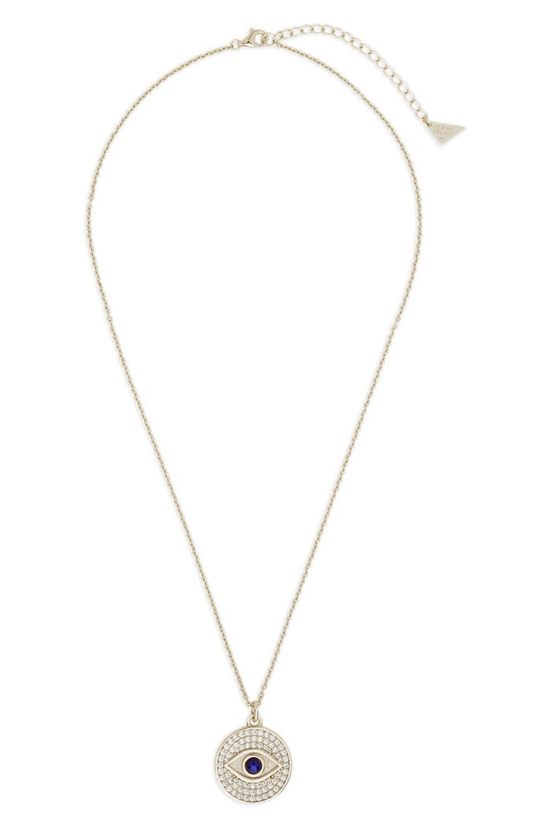 Pavé Evil Eye Pendant Necklace, Alternate, color, SILVER