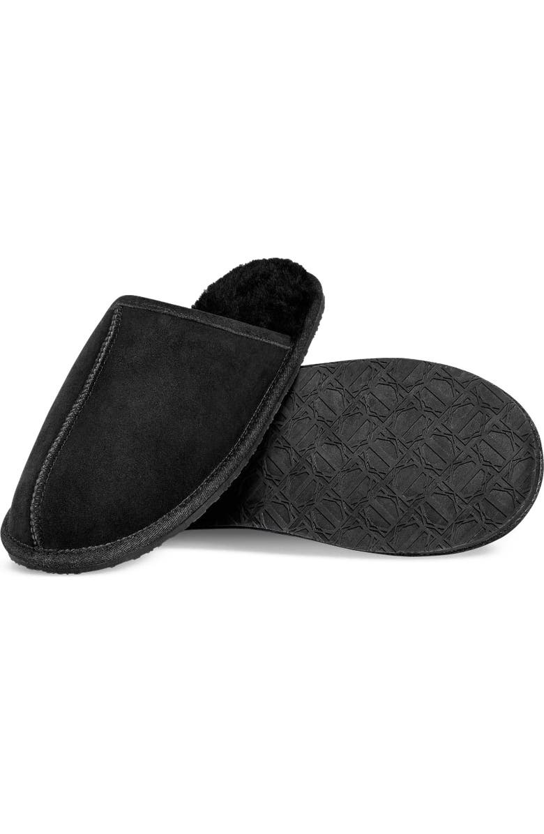 Togas Edmund Mens sheepskin slippers, Alternate, color, Black