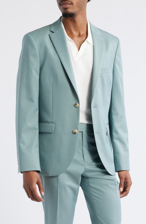 Open Edit Slim Fit Sharkskin Blazer In Blue Arona