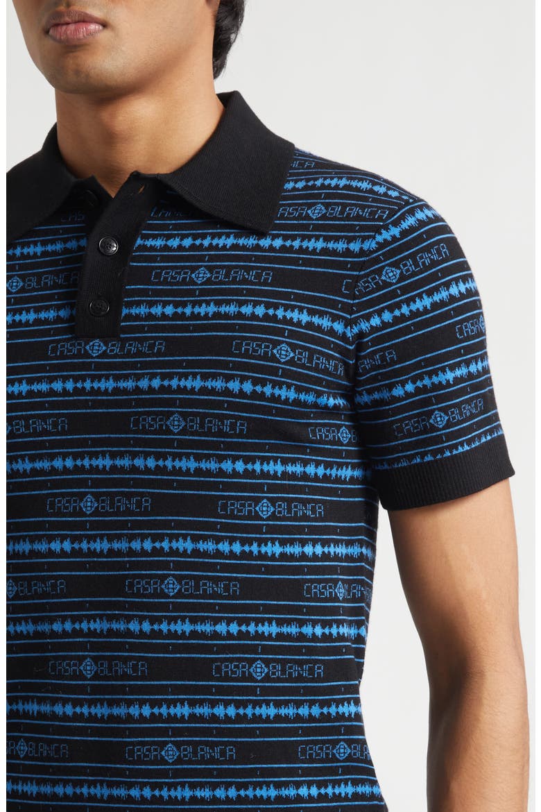 Sound Wave Logo Jacquard Wool Polo, Alternate, color, SOUND WAVE