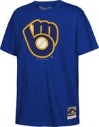 Mitchell & Ness Youth Mitchell & Ness Royal Milwaukee Brewers Retro Logo T-Shirt