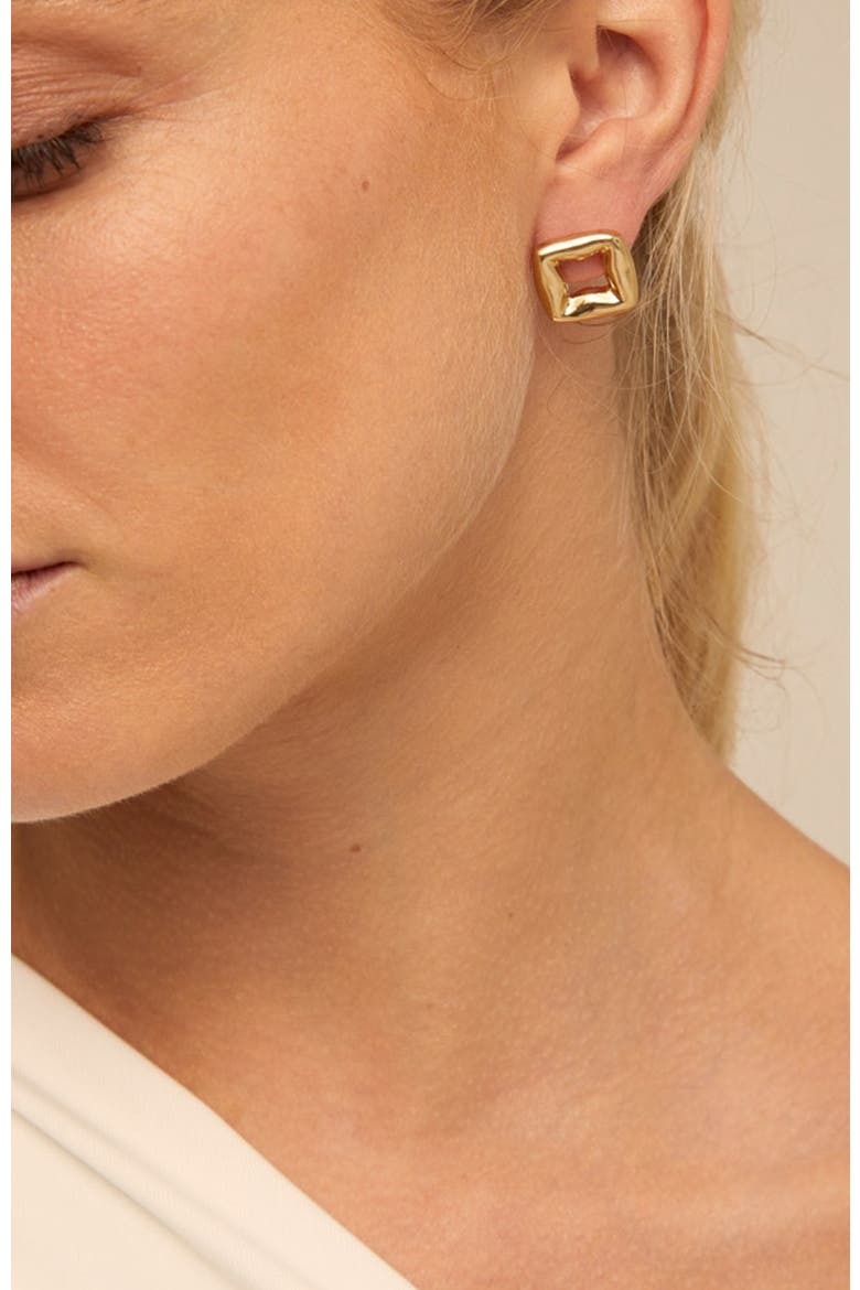 Small Link Earrings, Alternate, color, Gold