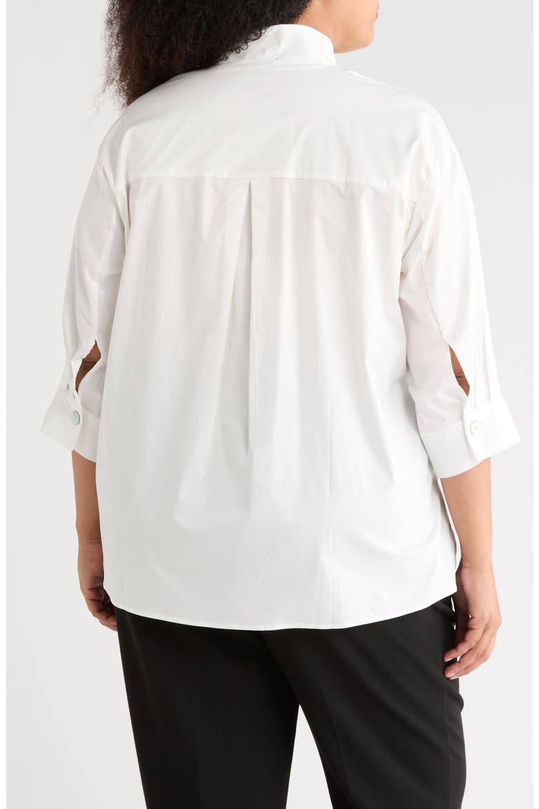 Stand Up Collar Top, Alternate, color, WHITE