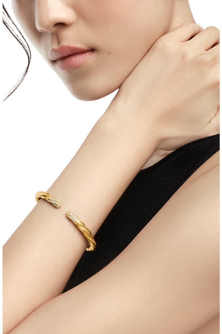 Cable Edge® Bracelet in 18K Yellow Gold with Diamonds, 5.5mm, Alternate, color, 18K GOLD RECYCLED