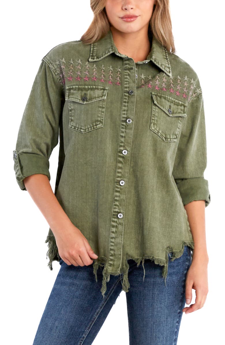 Billy T Superstar Denim Shirt, Main, color, Pink Olive