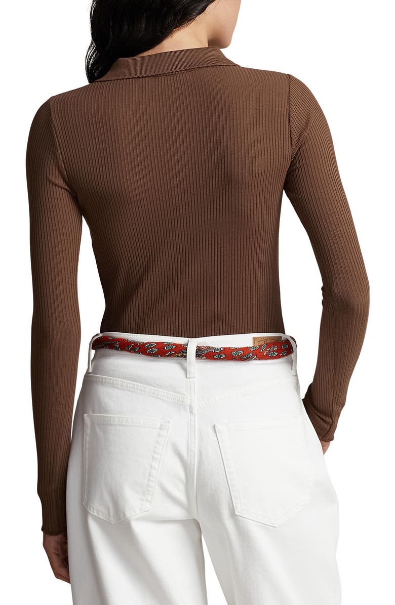 Polo Ralph Lauren Rib Knit Long Sleeve Polo, Alternate, color,