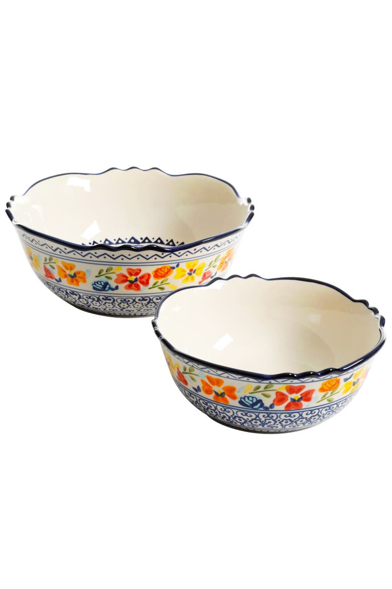 Luxembourg 2 Piece Stoneware Bowl Set, Alternate, color, White