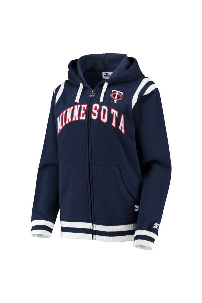 Women's Starter Navy Minnesota Twins Vintage Full-Zip Hoodie, Alternate, color, Navy