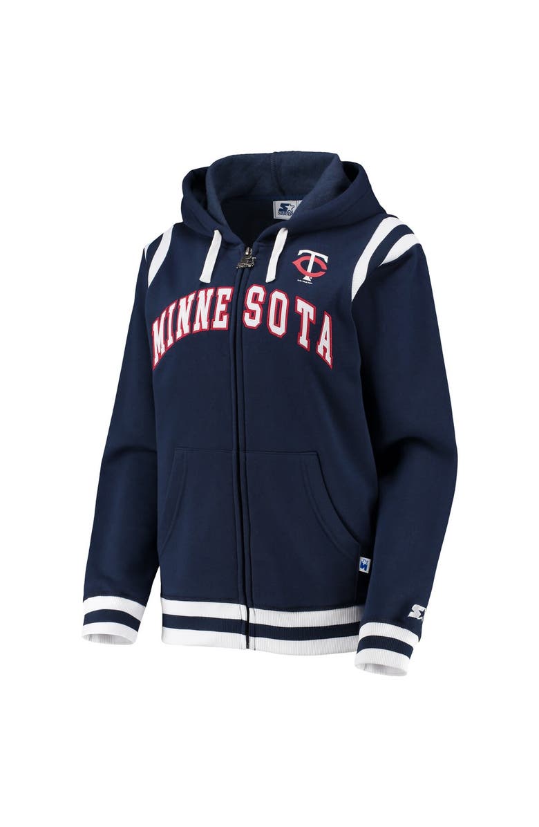 STARTER Women's Starter Navy Minnesota Twins Vintage Full-Zip Hoodie, Alternate, color,