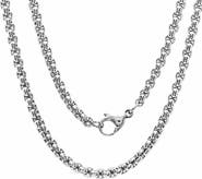 STEELTIME Men's Stainless Steel Box Chain Necklace