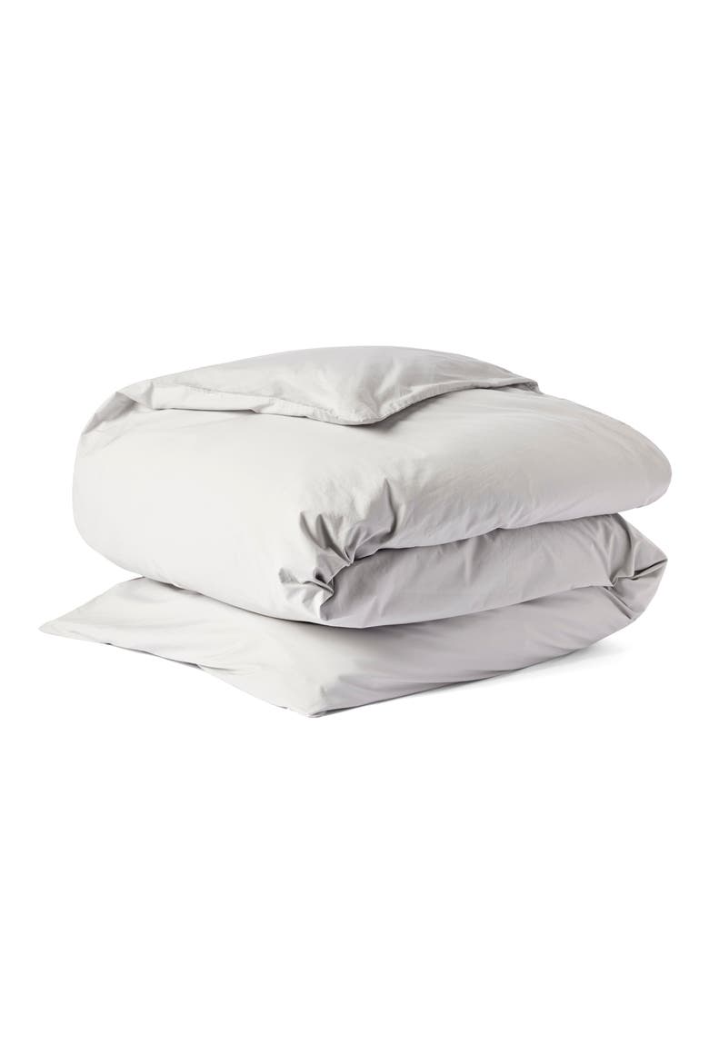 Organic Cotton Percale Duvet Cover, Main, color, SEAL