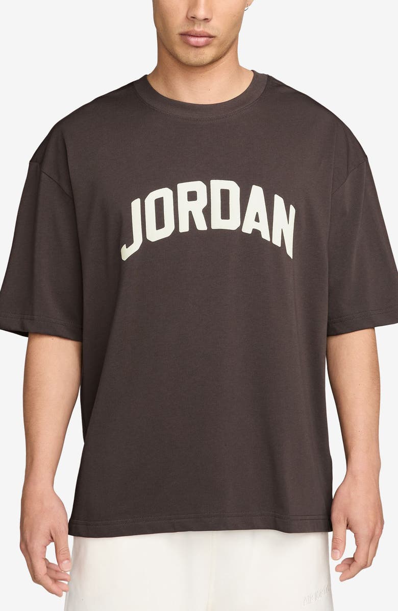 Jordan Flight Essentials Boxy Fit Graphic T-Shirt, Main, color, Baroque Brown/ Sail