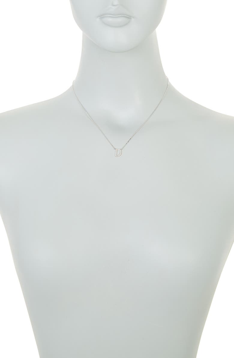 SUZY LEVIAN 14K Gold & Diamond Pavé Initial Pendant Necklace, Alternate, color, White- D