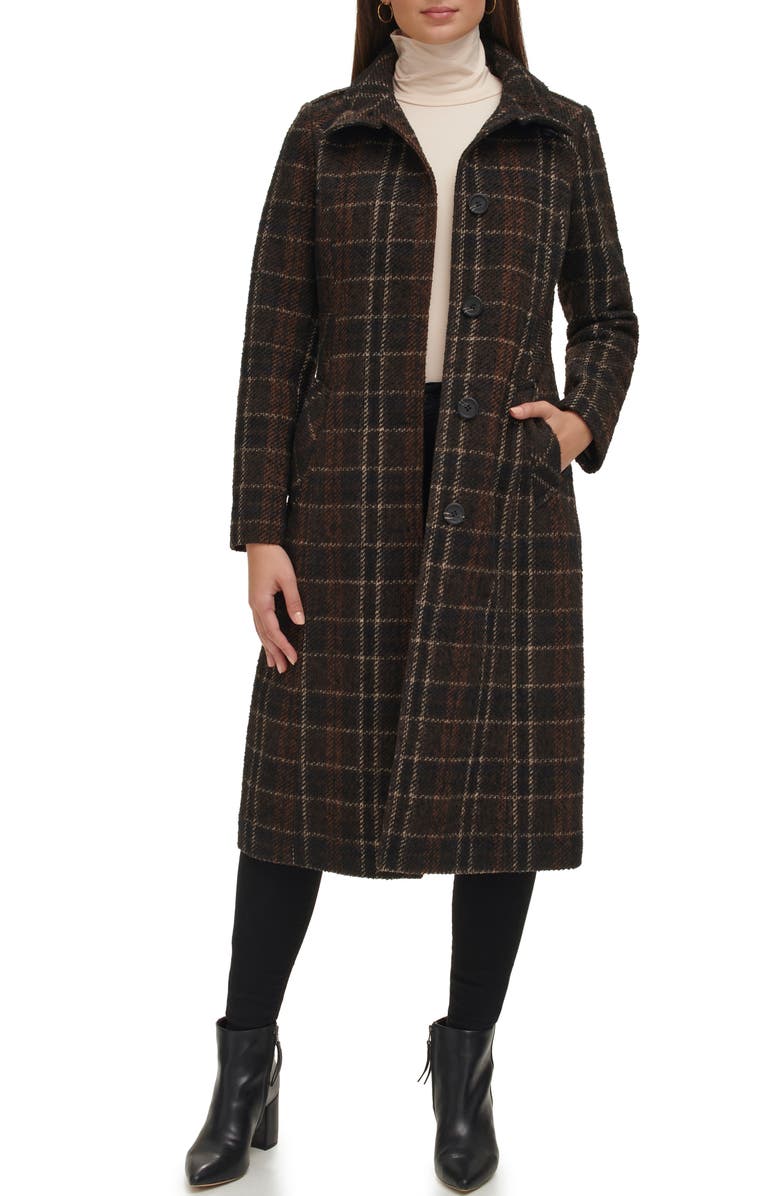 Kenneth Cole New York Plaid Trench Coat, Alternate, color, Plaid