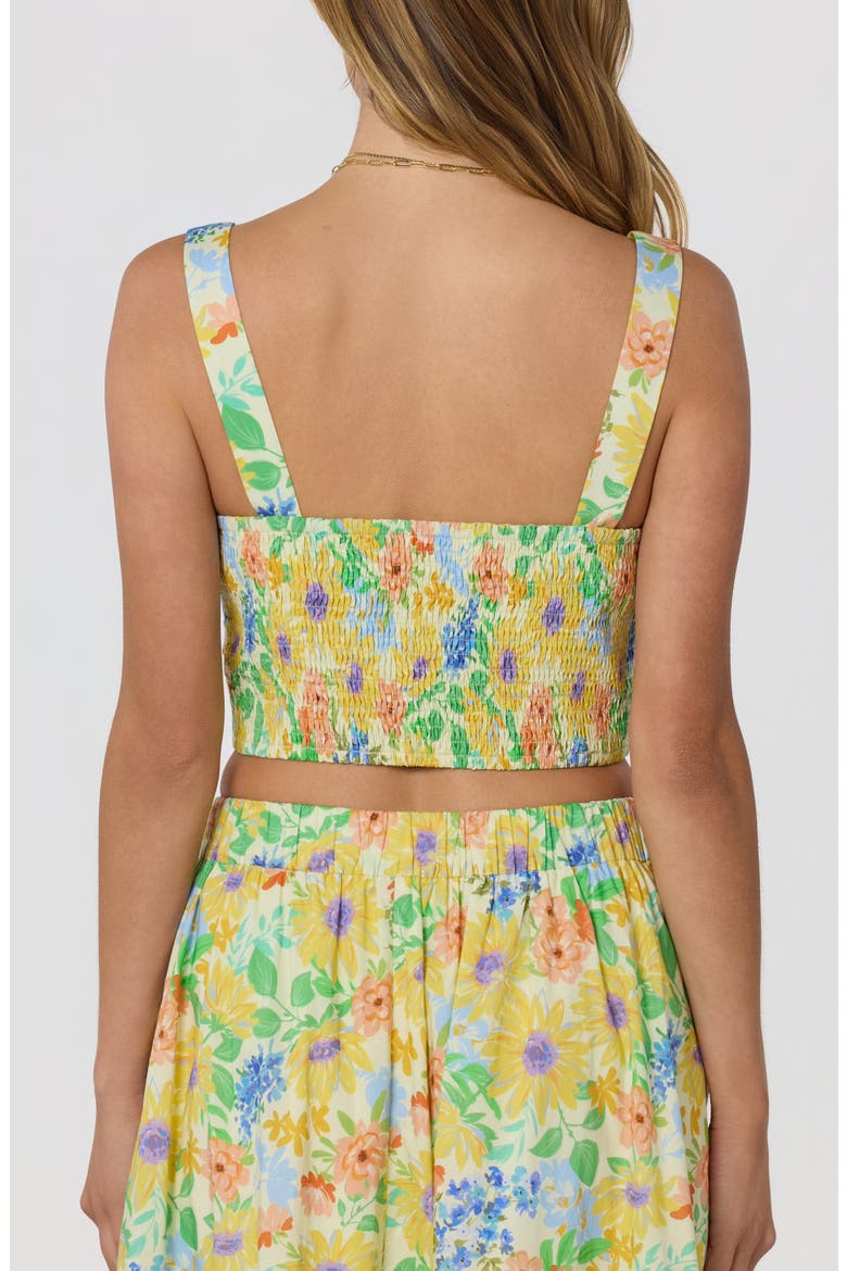 Jolie Floral Crop Top, Alternate, color, YELLOW MULTI FLORAL