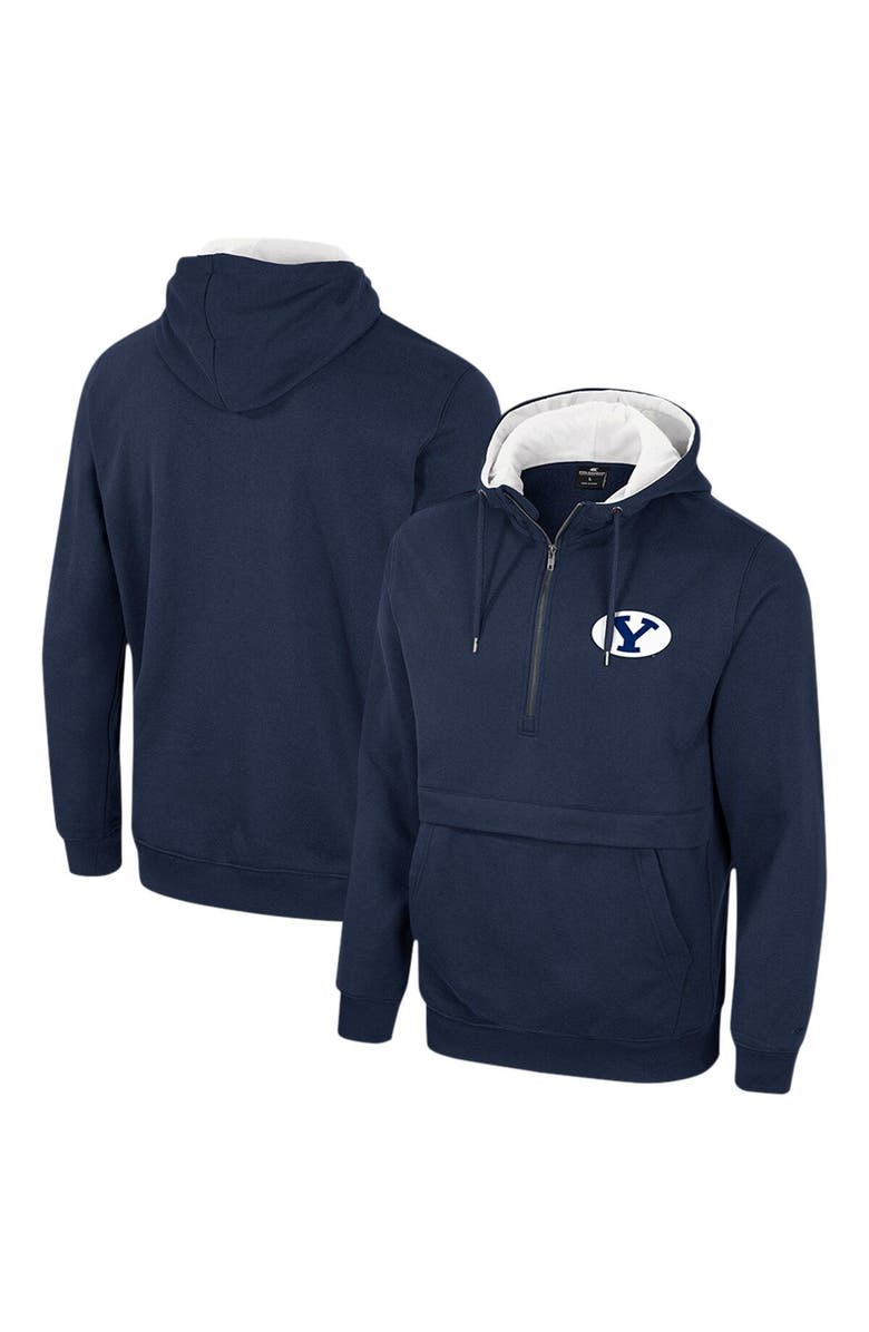 COLOSSEUM Men's Colosseum Navy BYU Cougars Half-Zip Hoodie, Main, color, Navy