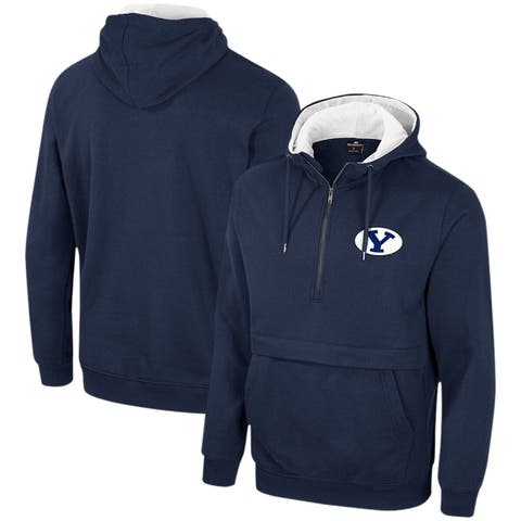 Men's Colosseum Navy BYU Cougars Half-Zip Hoodie