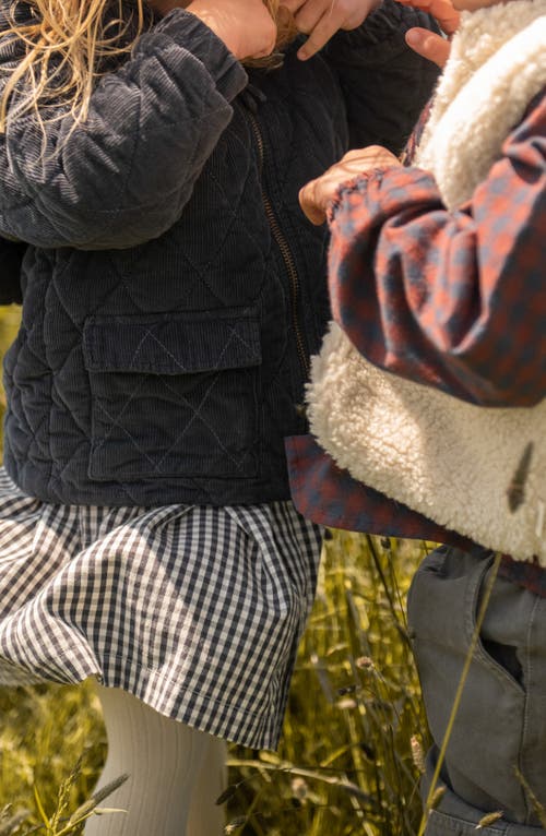 Pehr Organic Cotton Corduroy Quilted Hooded Jacket In Blue