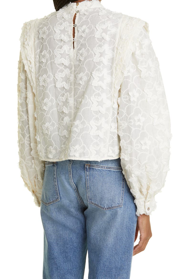 Star 3D Embroidered Blouse, Alternate, color, OFF-WHITE