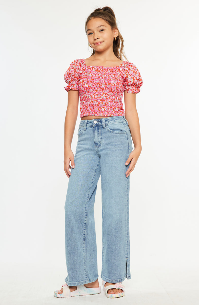 KanCan Aurora High-Rise Wide-Leg Jeans, Alternate, color, Light Wash