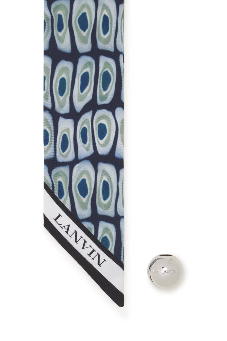 Murano Print Silk Twilly With Jewelry Fastener, Alternate, color, Black