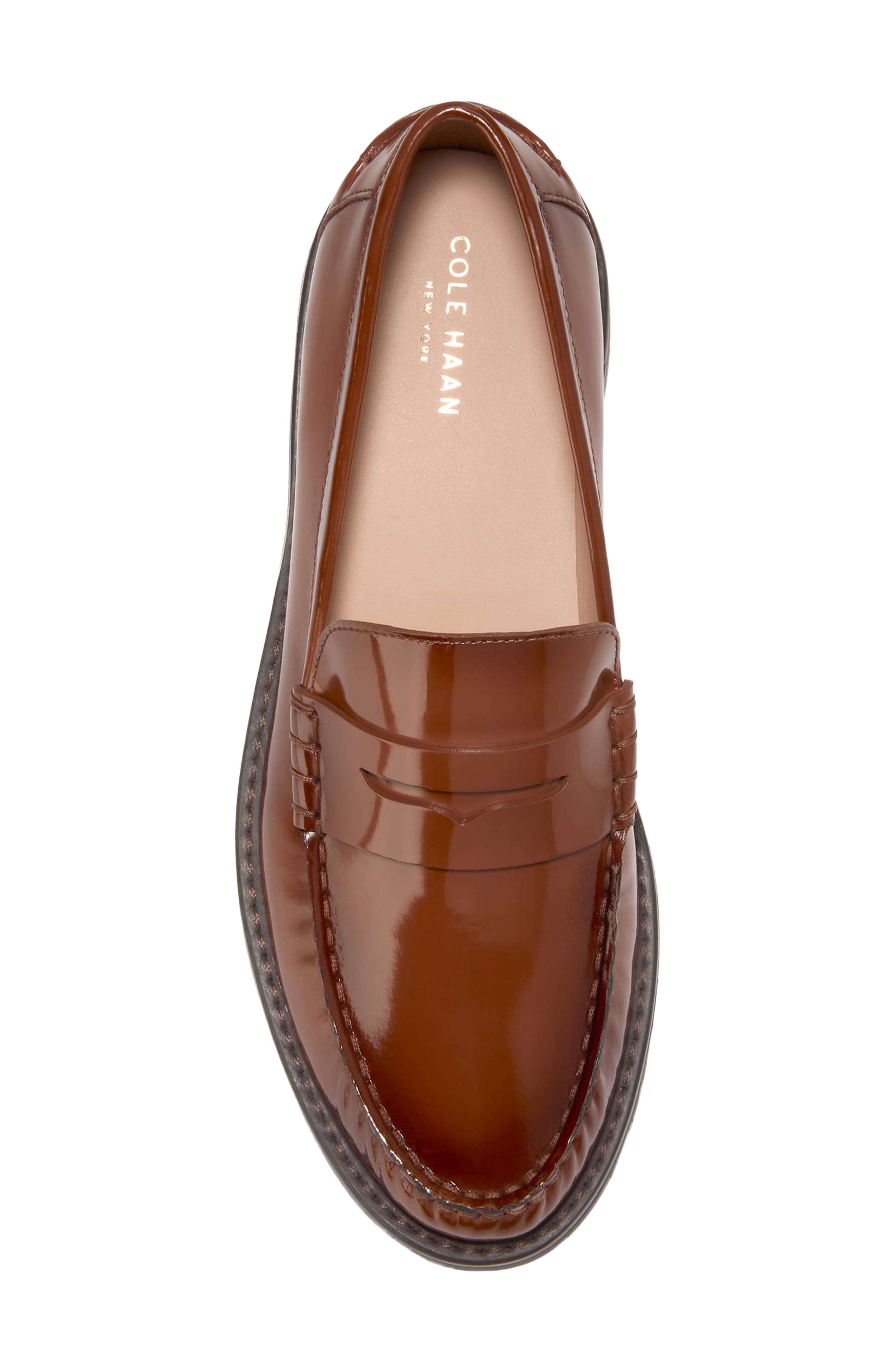 Treena Lug Penny Loafer, Alternate, color, DARK CUOIO