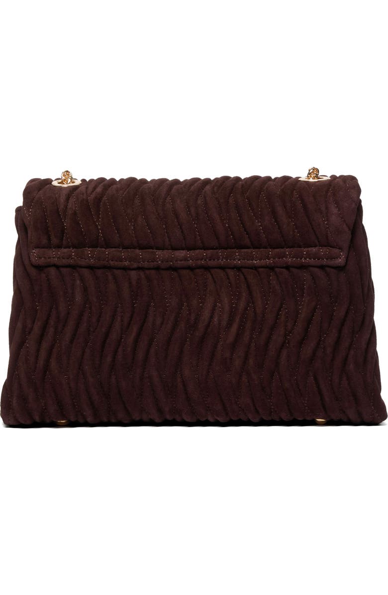 Dune London Darling Matelassé Suede Crossbody Bag, Alternate, color,