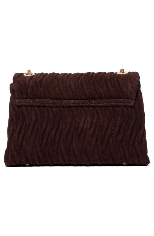 Dune London Darling Matelassé Suede Crossbody Bag In Brown