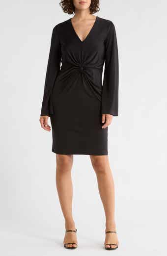 DKNY Knotted Front Long Sleeve Dress