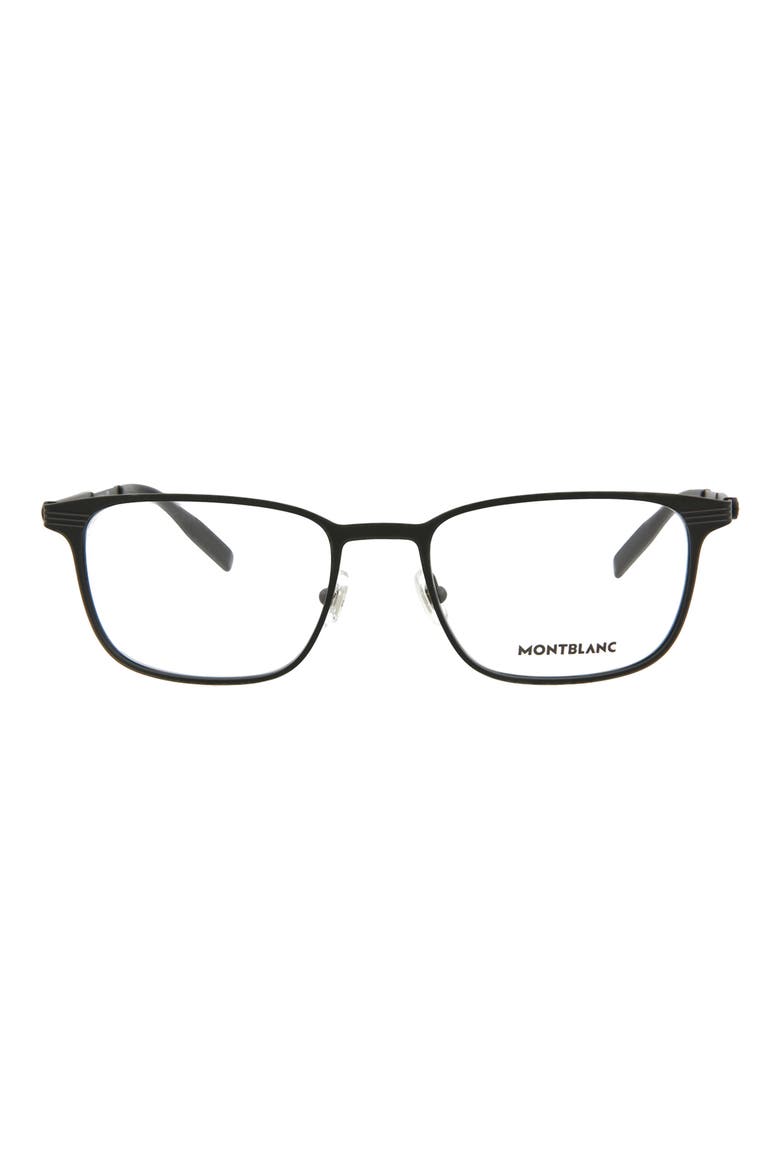 54mm Square Optical Glasses, Main, color, BLACK BLACK TRANSPARENT