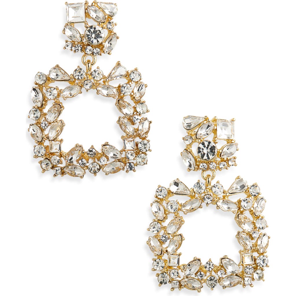 Tasha Open Square Drop Earrings In Gold