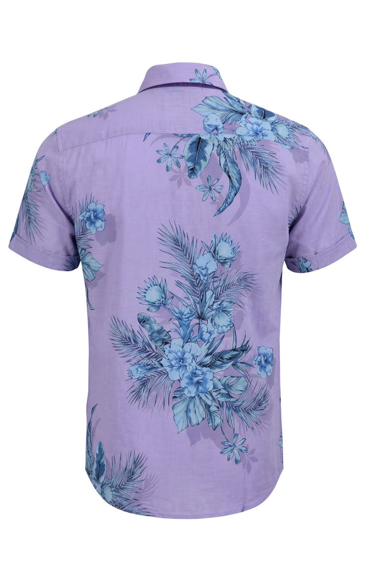 Mali Floral Mens Short Sleeve Shirt, Alternate, color, Lavender