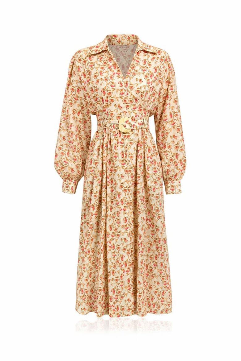 Blase Belted Pocketed Maxi Dress, Alternate, color, Orange