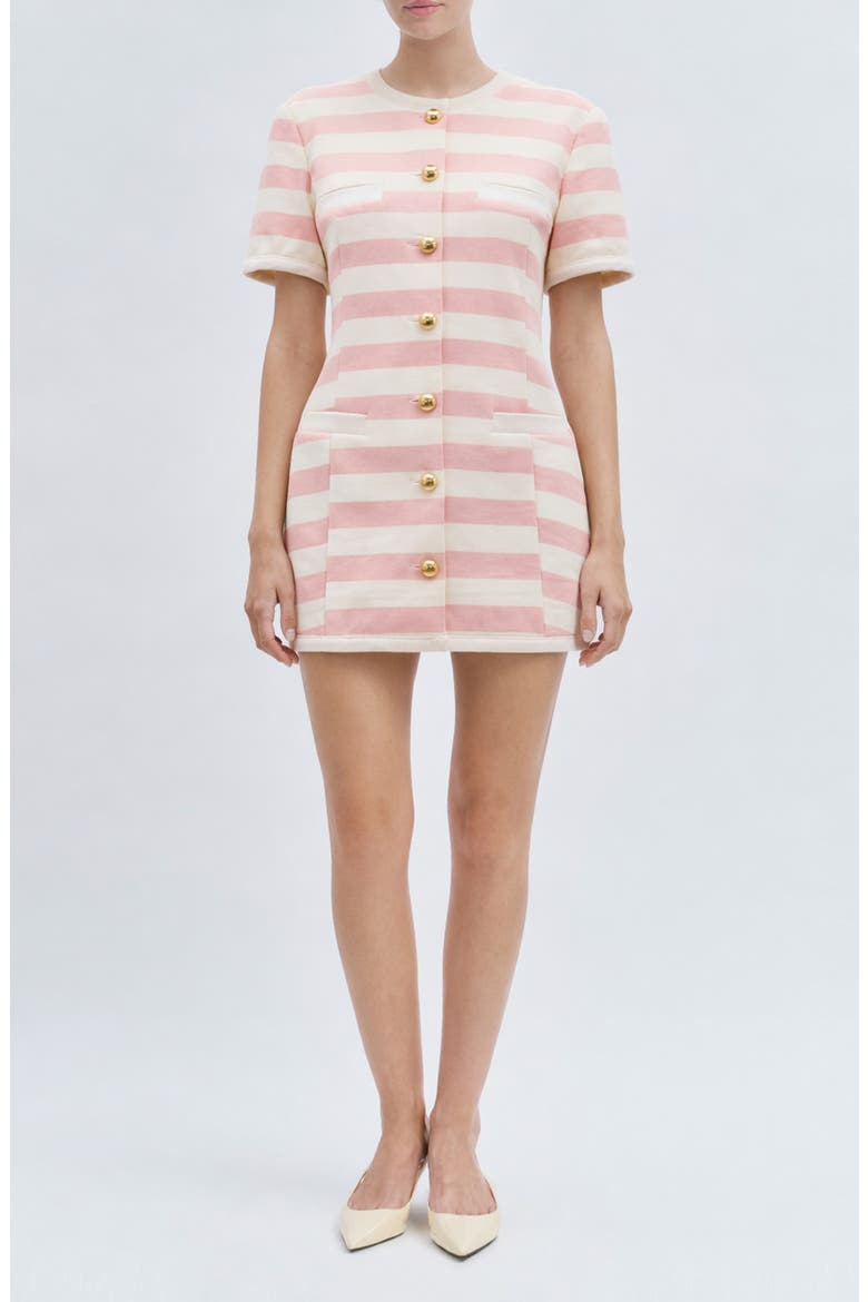 Taylor Stripe Minidress, Main, color, PINK IVORY STRIPE