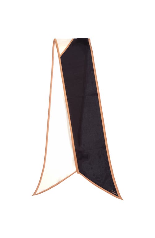 Echo Colorblock Silk Bias Scarf In Black